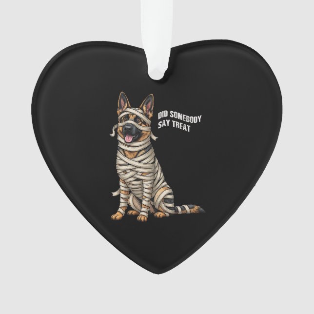 German Shepherd Mummy Halloween Dog  Ornament (Front)