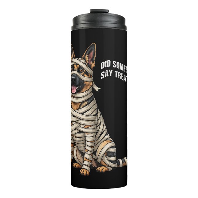 German Shepherd Mummy Halloween Dog  Thermal Tumbler (Front)