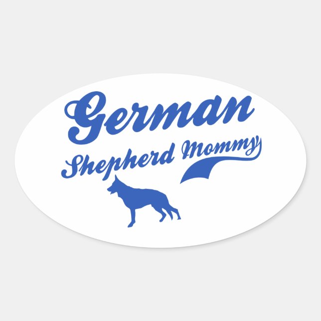 German Shepherd Mummy Oval Sticker (Front)