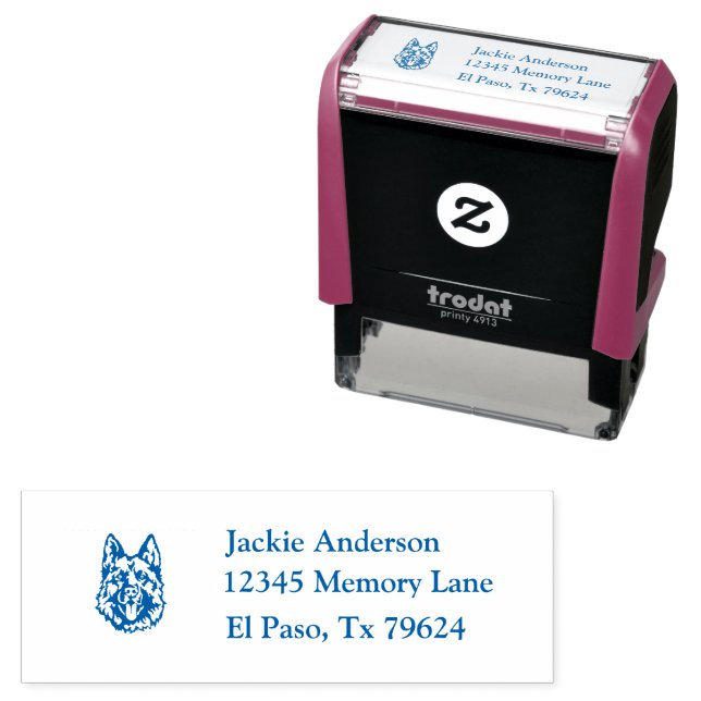 GERMAN SHEPHERD | Name and Return Address Self-inking Stamp (In Situ)