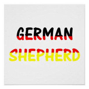 german shepherd name in flag poster