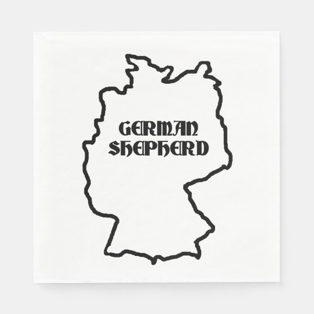 german shepherd name in origin napkin (Front)