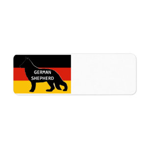 german shepherd name silhouette on flag black