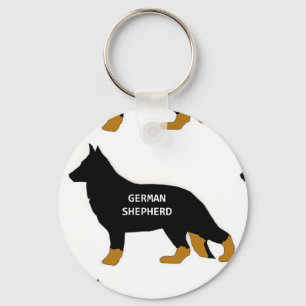 German Shepherd name silo bi color Key Ring
