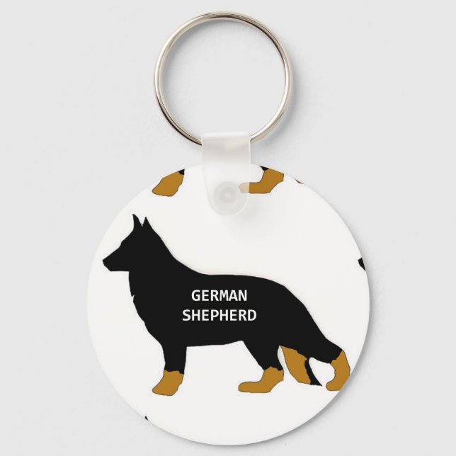 German Shepherd name silo bi color Key Ring (Front)