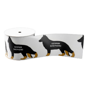 German Shepherd name silo bi colour Grosgrain Ribbon