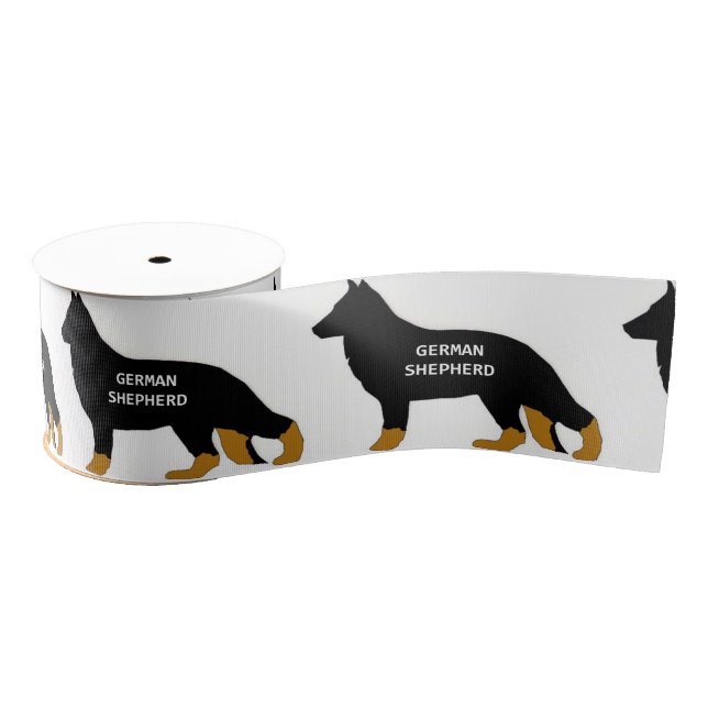 German Shepherd name silo bi colour Grosgrain Ribbon (Spool)