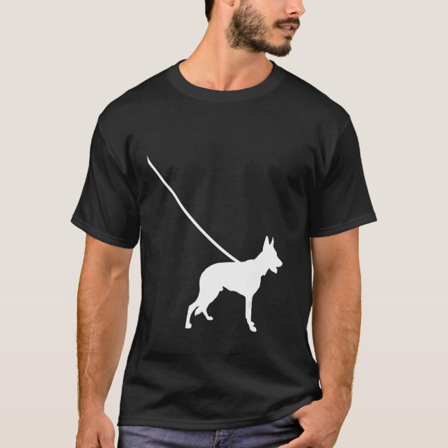 German Shepherd on a Leash GSD Dog  Mum Dad Pet Cu T-Shirt (Front)