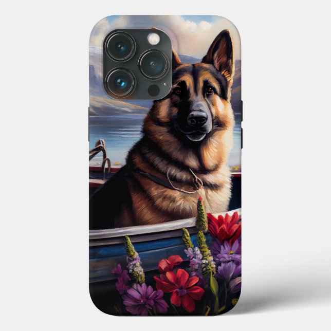 German Shepherd on a Paddle: A Scenic Adventure Case-Mate iPhone Case (Back)