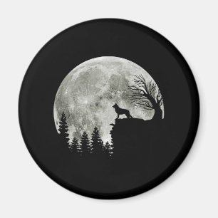 German Shepherd On Mountain Happy Halloween Magnet