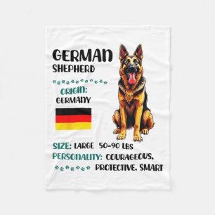German Shepherd Origin Funny German Shepherd Lover Fleece Blanket