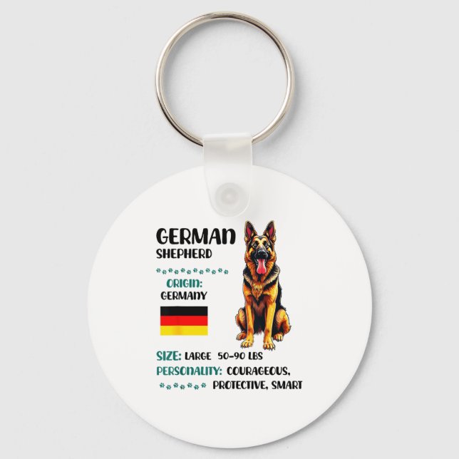 German Shepherd Origin Funny German Shepherd Lover Key Ring (Front)
