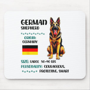 German Shepherd Origin Funny German Shepherd Lover Mouse Mat