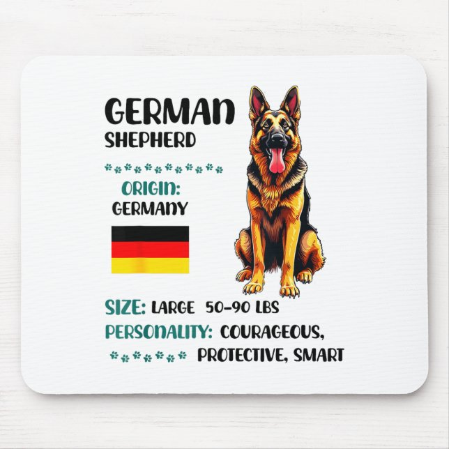 German Shepherd Origin Funny German Shepherd Lover Mouse Mat (Front)