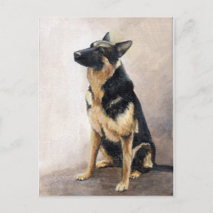 German Shepherd Original Art  Postcard