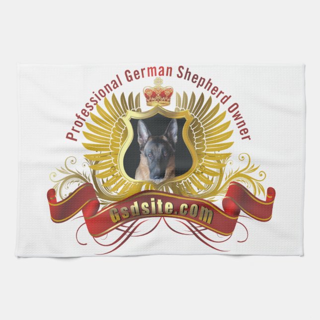 German Shepherd Owner Kitchen Towel (Horizontal)