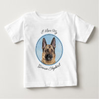 German Shepherd Painting - Cute Original Dog Art