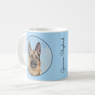 German Shepherd Painting - Cute Original Dog Art Coffee Mug