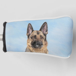 German Shepherd Painting - Cute Original Dog Art Golf Head Cover