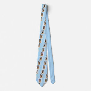 German Shepherd Painting - Cute Original Dog Art Tie