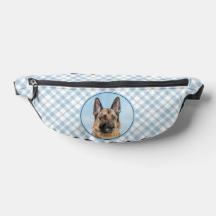 German Shepherd Painting Tan Cute Original Dog Art Bum Bags