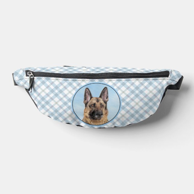 German Shepherd Painting Tan Cute Original Dog Art Bum Bags (Lay Down)