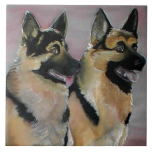 German Shepherd Pair Tile