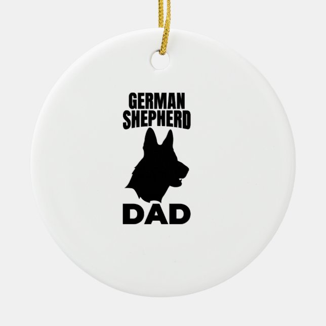 German Shepherd Papa Ceramic Tree Decoration (Front)