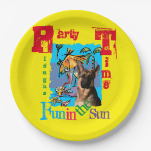 German Shepherd Paper Plate