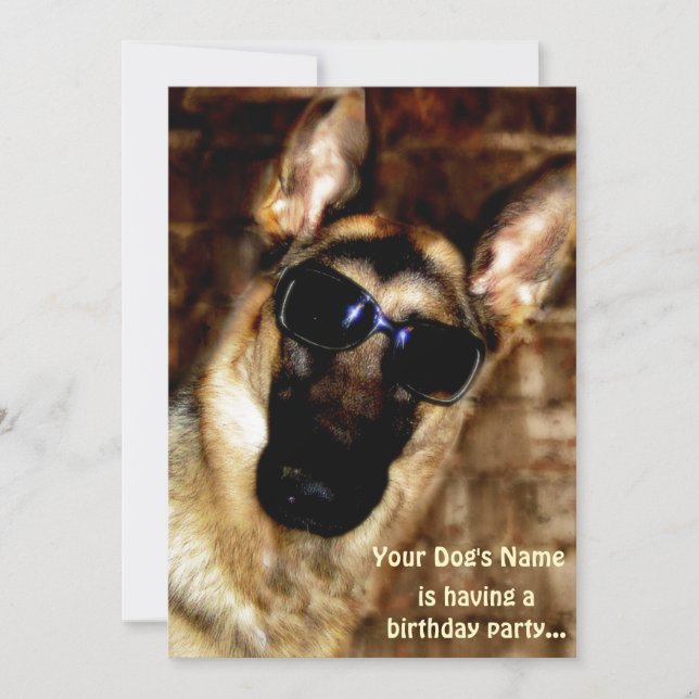 German Shepherd Party Invitations (Front)