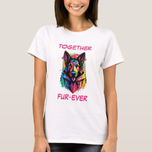 German Shepherd Pastel Colourful Abstract Dog Art T-Shirt