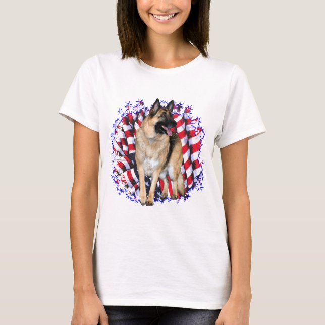 German Shepherd Patriot T-Shirt (Front)