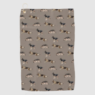 German Shepherd Pattern (Brown) Golf Towel