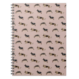 German Shepherd Pattern (Pink) Notebook