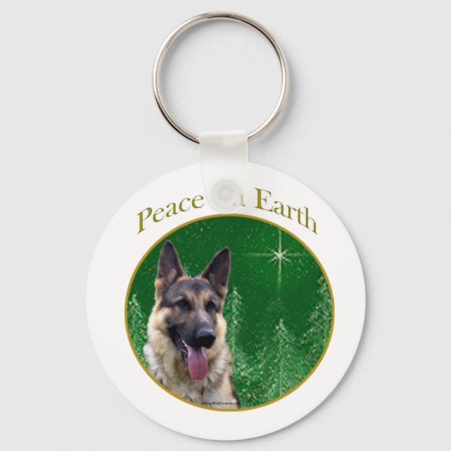 German Shepherd Peace Key Ring (Front)