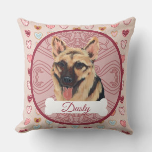 German Shepherd  Personalize Valentine Pillow