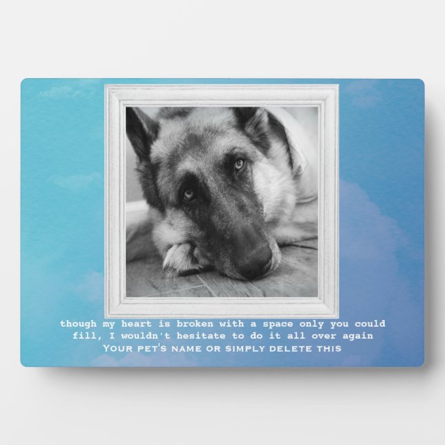 German Shepherd Pet Memorial with Your Photo Plaque (Front)