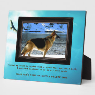 German Shepherd Pet Memorial with Your Photo Plaque
