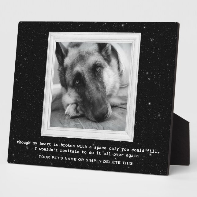 German Shepherd Pet Memorial with Your Photo Plaque (Side)
