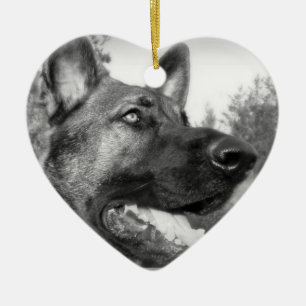German Shepherd Photo Ceramic Tree Decoration
