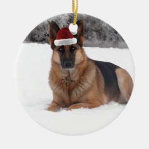German Shepherd Photo Ceramic Tree Decoration