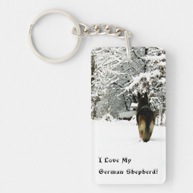 German Shepherd Photo Key Ring (Front)
