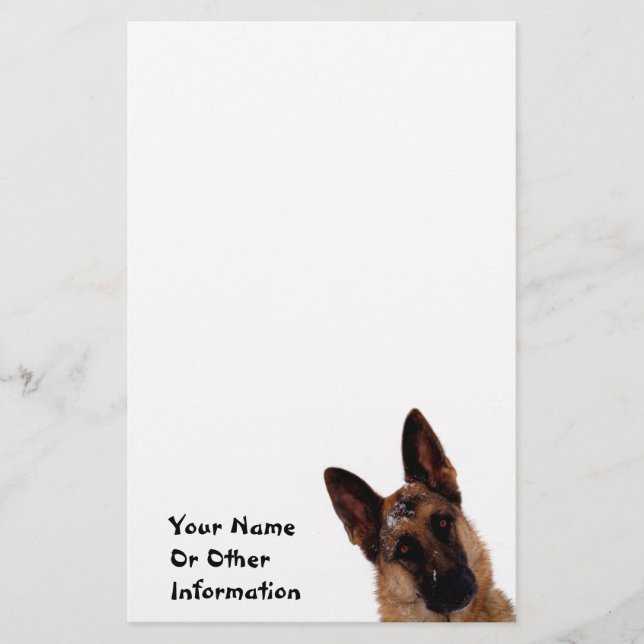 German Shepherd Photo Personalised Stationary Stationery (Front)