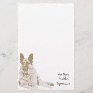German Shepherd Photo Personalised Stationery