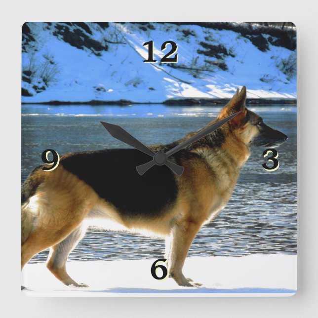 German Shepherd Photo Wall Clock (Front)