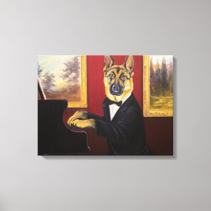 German Shepherd   Piano Waltz Canvas Print