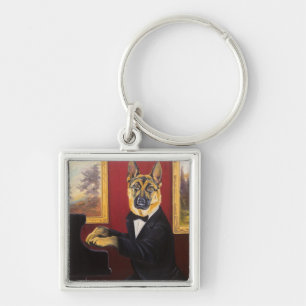 German Shepherd Piano Waltz Key Ring