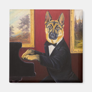 German Shepherd   Piano Waltz Magnet