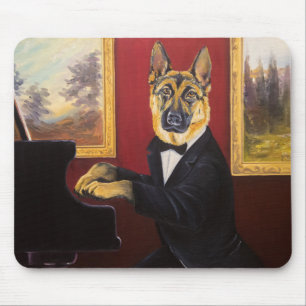 German Shepherd   Piano Waltz Mouse Mat
