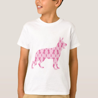 German Shepherd Pink Cancer Ribbons T-Shirt
